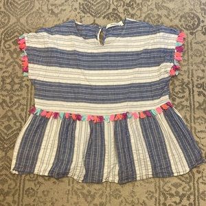 Peplum Top with Tassel Embellishment